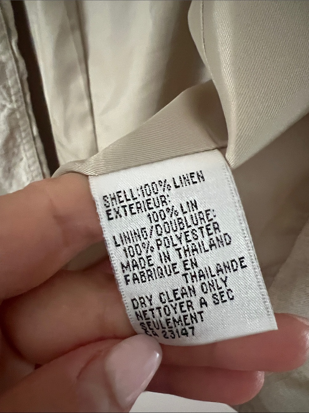 100% Linen Talbots Petites Open Front Jacket Blazer Natural Oatmeal Beige - Picture 5 of 7